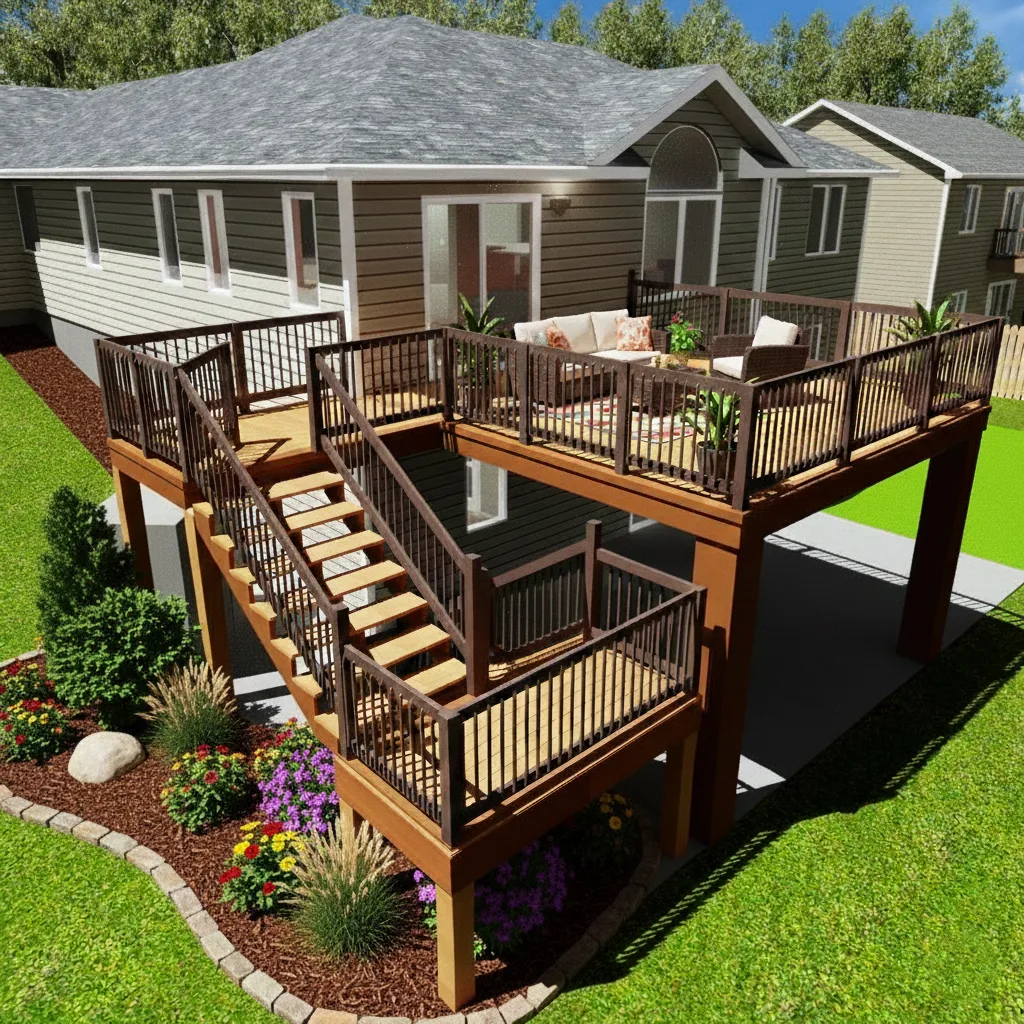 Deck Addition Render Altoona Iowa