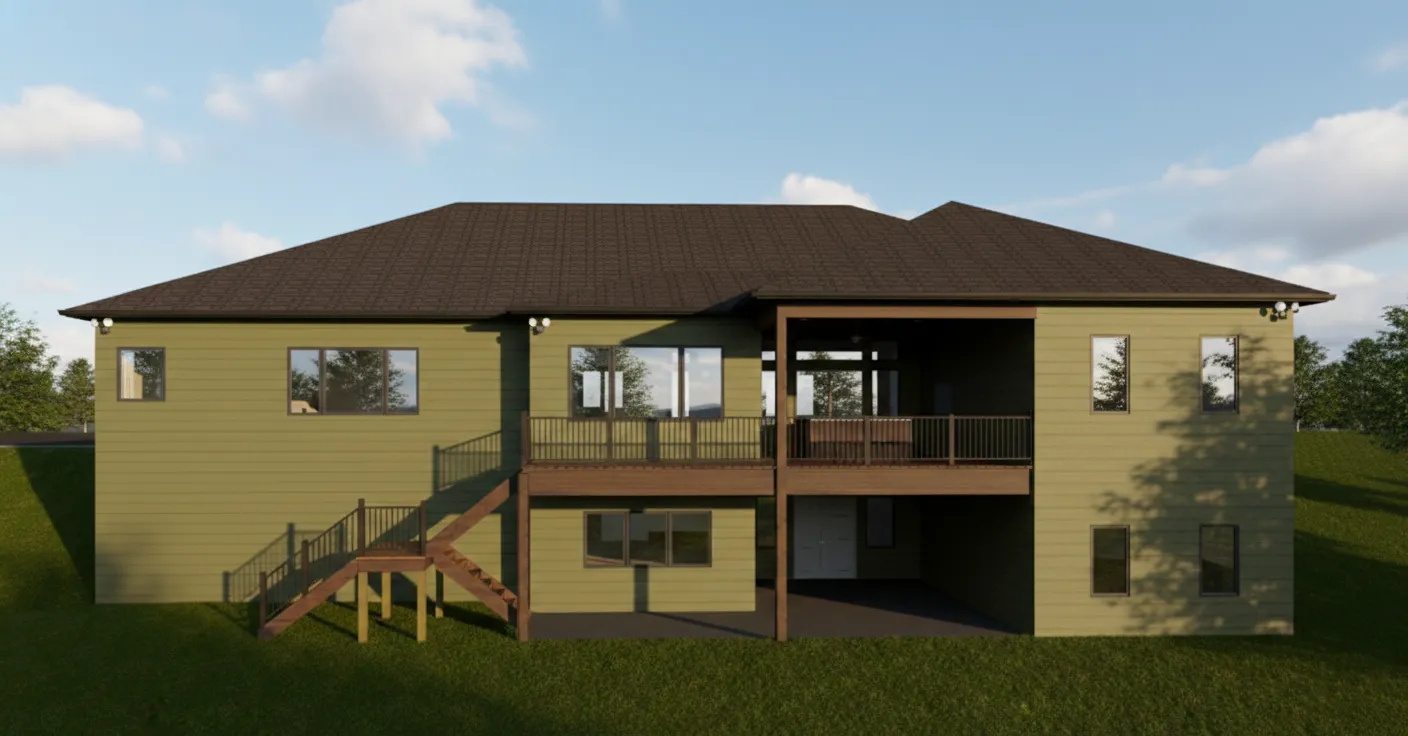 Dallas Center Custom Home Rear Iowa
